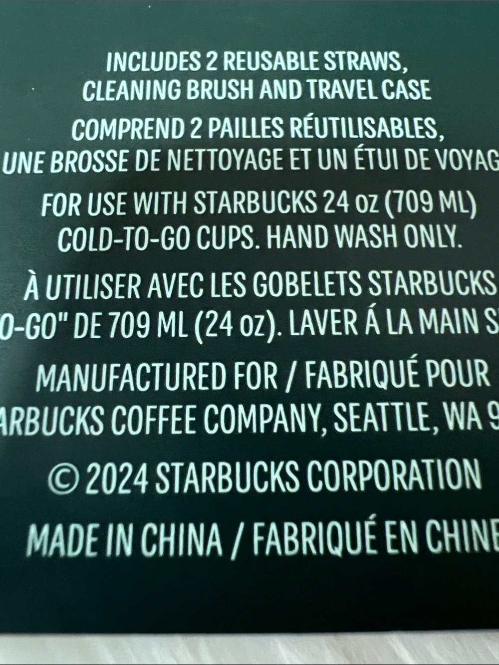 STARBUCKS | 2024 Holiday Red Studded Travel Case & Reusable Straw Kit | NWT - Picture 5 of 5